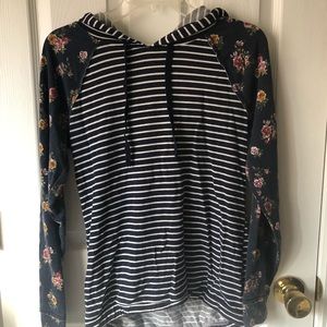 Floral striped hoodie